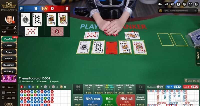 Chơi Baccarat trực tuyến tại sảnh Dream Gaming